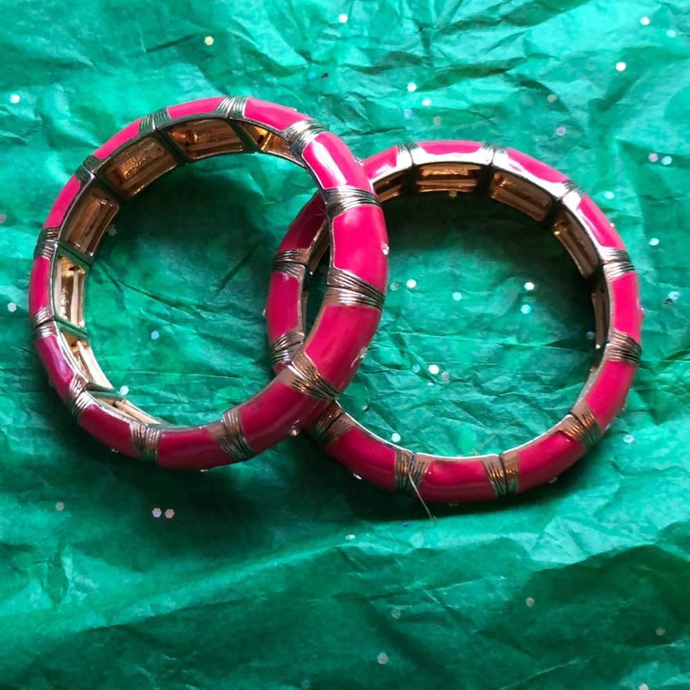Magenta studded bracelets